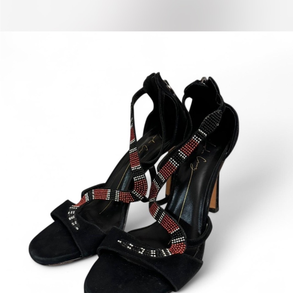 Lola Cruz beaded snake high heel